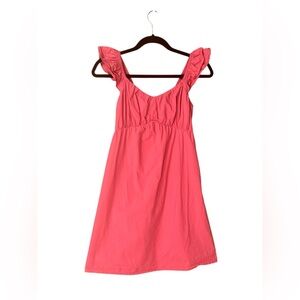 Sim & Sam pink Sleeveless Mini Dress 100% Cotton Ruffle Lined